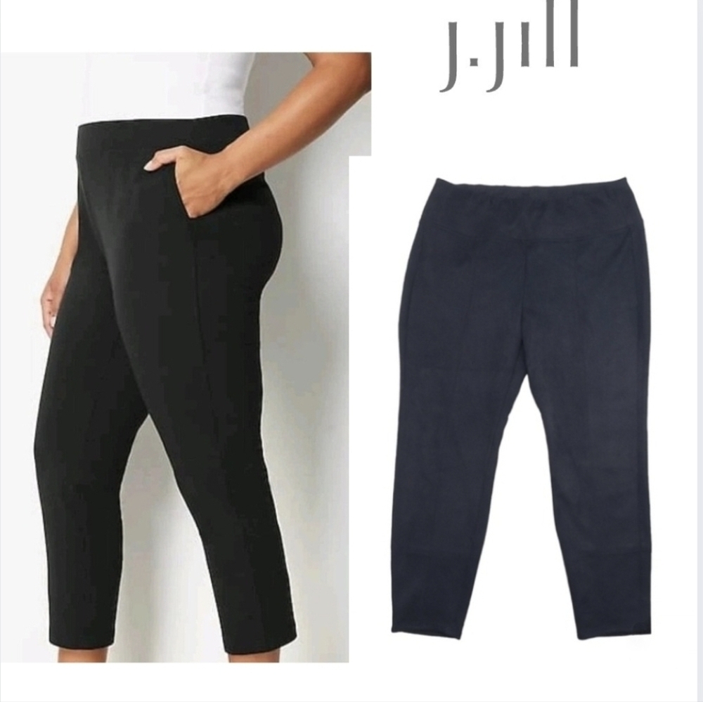 J. Jill Wearever Collection Smooth Faux Suede Ankle Leggings/Pants Sz Large - Picture 1 of 15